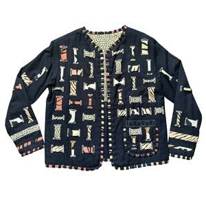 Yak Magik Reversible Embroidered Cotton Silk Jacket Small Made in Nepal